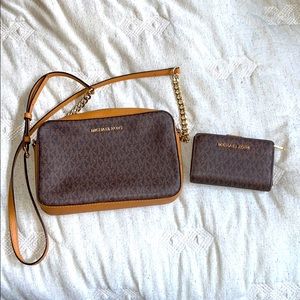 Michael Kors Crossbody Purse and Matching Wallet